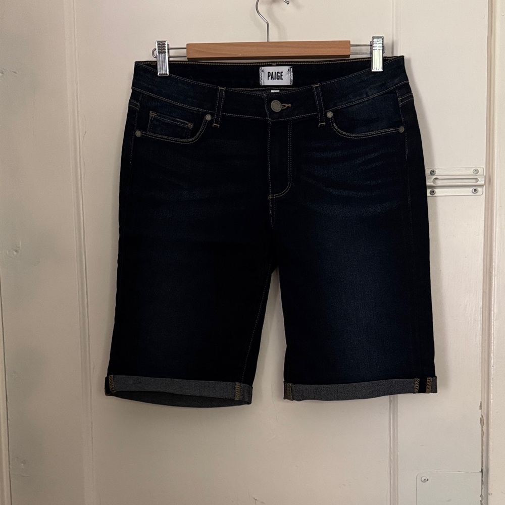 PAIGE Women's Deep Indigo Jean Shorts